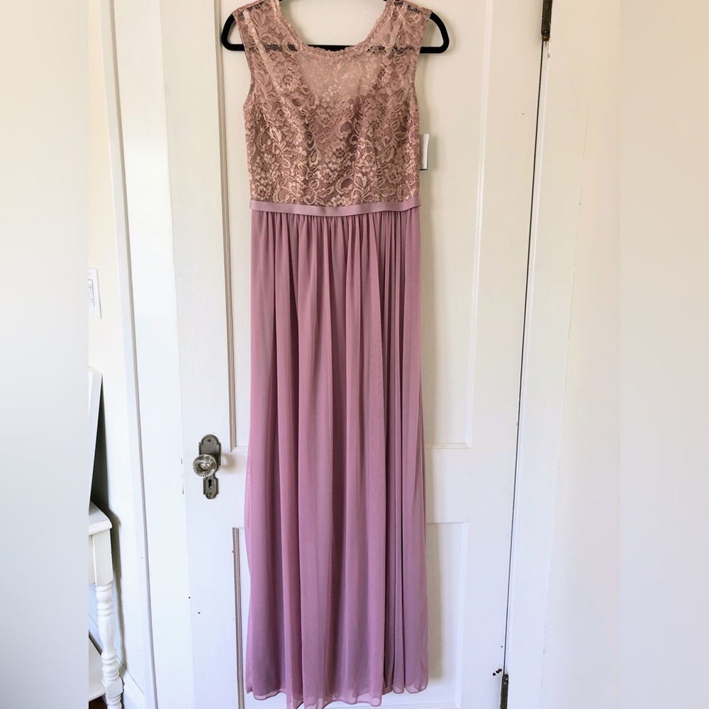 Rose gold lace and lavender dress